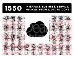 Cloud Icon and More Interface, Business, Tools, People, Medical, Awards Flat Glyph Icons