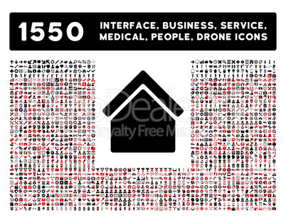 Home Icon and More Interface, Business, Tools, People, Medical, Awards Flat Glyph Icons