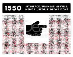 Index Finger Icon and More Interface, Business, Tools, People, Medical, Awards Flat Glyph Icons