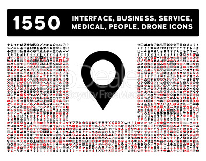 Map Marker Icon and More Interface, Business, Tools, People, Medical, Awards Flat Glyph Icons