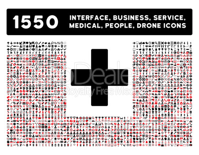 Plus Icon and More Interface, Business, Tools, People, Medical, Awards Flat Glyph Icons