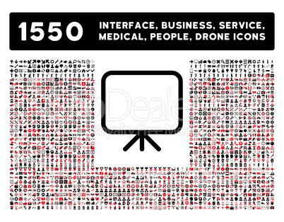 Presentation Screen Icon and More Interface, Business, Tools, People, Medical, Awards Flat Glyph Icons
