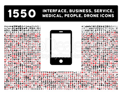 Smartphone Icon and More Interface, Business, Tools, People, Medical, Awards Flat Glyph Icons