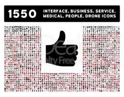 Thumb Up Icon and More Interface, Business, Tools, People, Medical, Awards Flat Glyph Icons