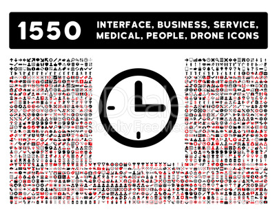 Time Icon and More Interface, Business, Tools, People, Medical, Awards Flat Glyph Icons