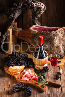 Wine and prosciutto