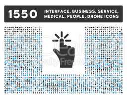 Click Icon and More Interface, Business, Tools, People, Medical, Awards Flat Glyph Icons