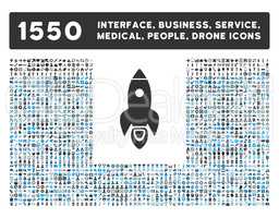 Rocket Icon and More Interface, Business, Tools, People, Medical, Awards Flat Glyph Icons