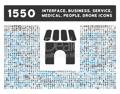 Shop Icon and More Interface, Business, Tools, People, Medical, Awards Flat Glyph Icons
