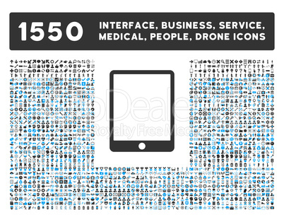 Tablet Icon and More Interface, Business, Tools, People, Medical, Awards Flat Glyph Icons