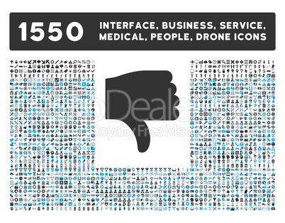 Thumb Down Icon and More Interface, Business, Tools, People, Medical, Awards Flat Glyph Icons