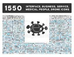Virus Icon and More Interface, Business, Tools, People, Medical, Awards Flat Glyph Icons