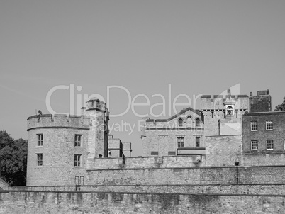 Black and white Tower of London