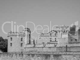 Black and white Tower of London