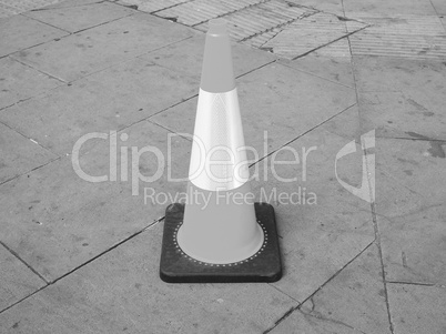 Black and white Traffic cone