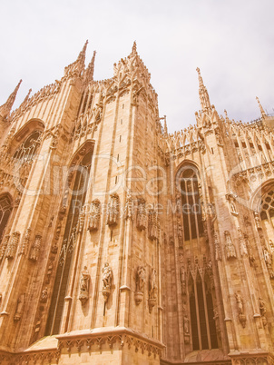 Retro looking Milan cathedral