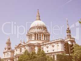 Retro looking St Paul Cathedral in London