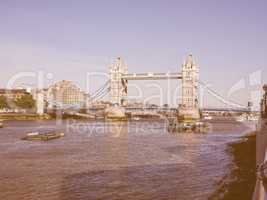 Retro looking Tower Bridge in London