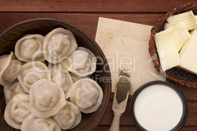 Cooked dumplings on a plate