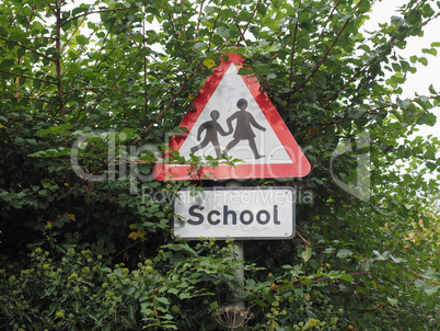 School children sign