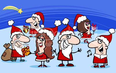 christmas santa clauses cartoon