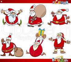 santa and christmas cartoon set