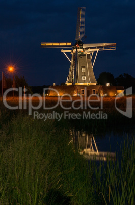 Authentic renovated Dutch windmill
