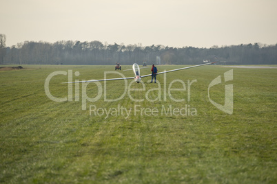 Glider on an airfield