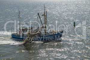 Fishing boat on the Dutch Wadden Sea