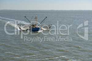 Fishing boat on the Dutch Wadden Sea