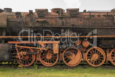 Old rusted steam locomotive in the Netherlands