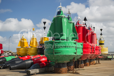 Colored navigation buoys
