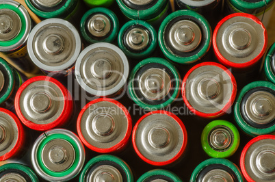 Collection of old batteries