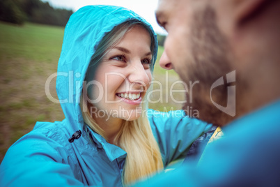 Happy couple on a hike