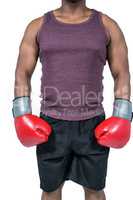 Fit man with boxing gloves