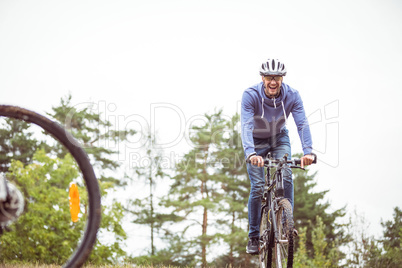 Happy couple on a bike ride