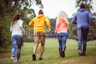 Friends on a hike together