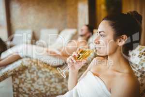 Woman enjoying her champagne