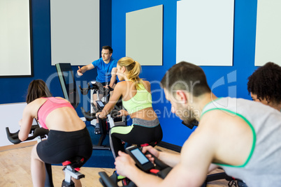 Fit people in a spin class