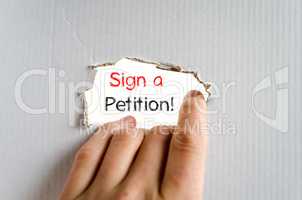 Sign a petition text concept