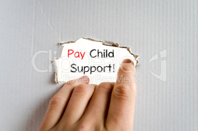 Pay child support text concept