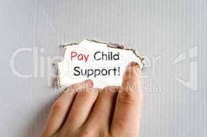 Pay child support text concept