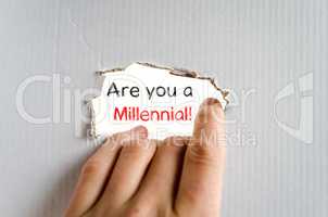 Are you a millennial text concept