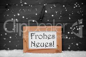 Picture Frame, Frohes Neues Means New Year, Snow, Snowflakes