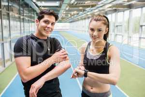 Fit couple on the indoor track