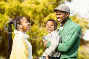 Portrait of a young smiling family