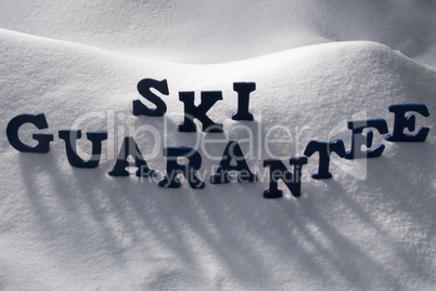 Blue Word Ski Guarantee On Snow