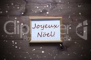 Picture Frame With Joyeux Noel Means Merry Christmas, Snowflakes