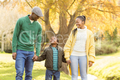 Portrait of a young smiling family