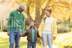 Portrait of a young smiling family